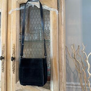 All Saints Black Genuine Suede Shoulder Bag